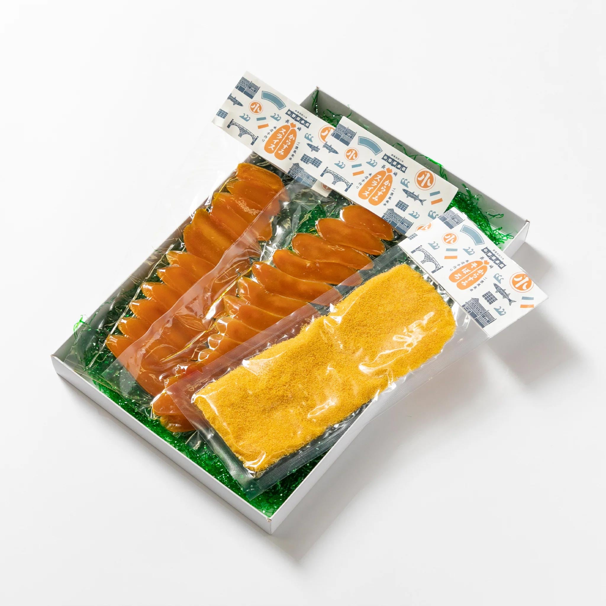 からすみスライス大×2・そぼろ(袋)×1 紙箱あり